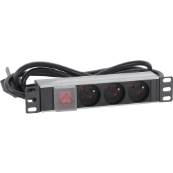 Listwa zasilająca 230VAC - 3 gniazda Rack 10