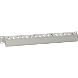 Organizer kabli poziomy metalowy z pokrywą 1U szary RAOK-1M-G