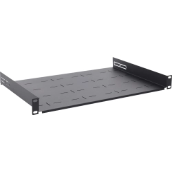 Półka doczołowa 1U z podporą tylną, do szaf RACK 19’’ 445x305, czarna RAPD-1U305-B