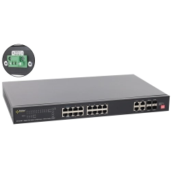 Switch PoE 20-portowy SFG120WP-BT bez zasilacza do 16 kamer IP