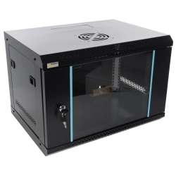 Szafa RACK 6U / 19” wisząca złożona 540x400 czarna RW654-B