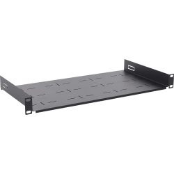 Półka doczołowa 1U z podporą tylną, do szaf RACK 19’’ 445x235, czarna RAPD-1U235-B