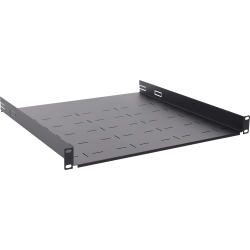 Półka doczołowa 1U z podporą tylną, do szaf RACK 19’’ 445x460, czarna RAPD-1U460-B
